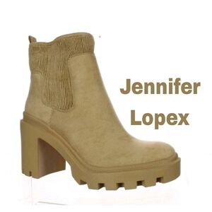 NEW Jennifer Lopez Beige Heeled CHELSEA ANKLE Boots 8.5